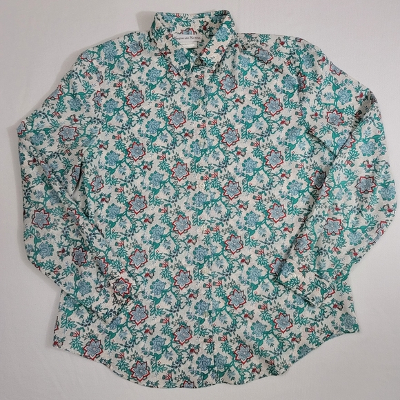 Vtg Floral Print Button Front Long Sleeve Blouse Top - Picture 12 of 12